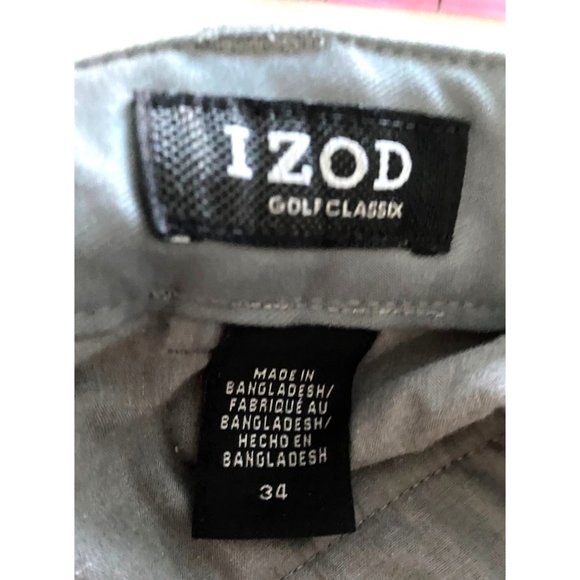 Izod Mens Gray Golf Classic Bermuda Nylon Gray Shorts Pockets Resort Size 34 - Picture 6 of 8